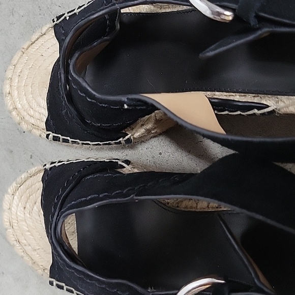 Marc Fisher LTD Black Boho Platform Wedges Espadrilles, Size 9M - Picture 8 of 10